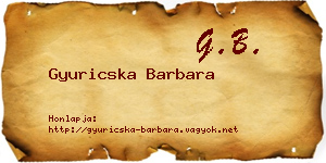 Gyuricska Barbara névjegykártya