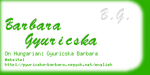 barbara gyuricska business card
